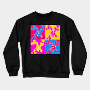 Tile Roses Pattern Crewneck Sweatshirt